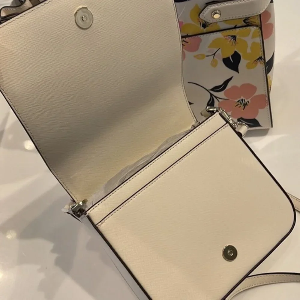 Kate Spade Staci Square Crossbody Saffiano Leather Parchment - Picture 10 of 16